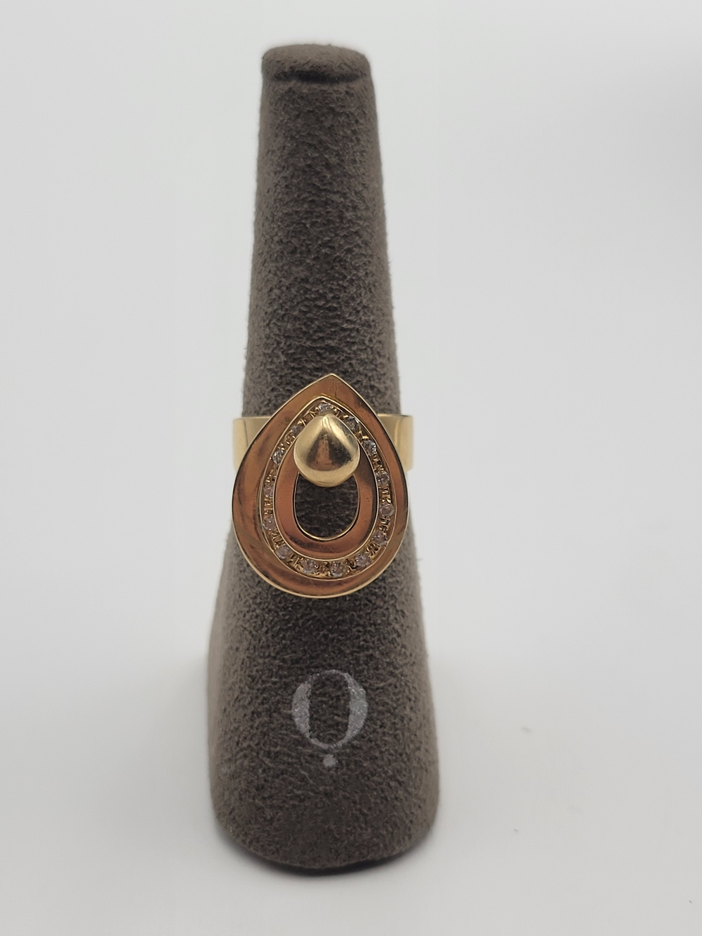 Vintage 14K Yellow Gold Diamond 3 Level Kinetic Fidget Spinning Ring Size 7.75